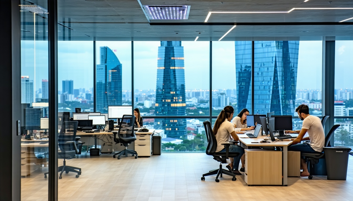 Modern office in Bangkok representing Microsoft cloud and AI transformation services by Digigen